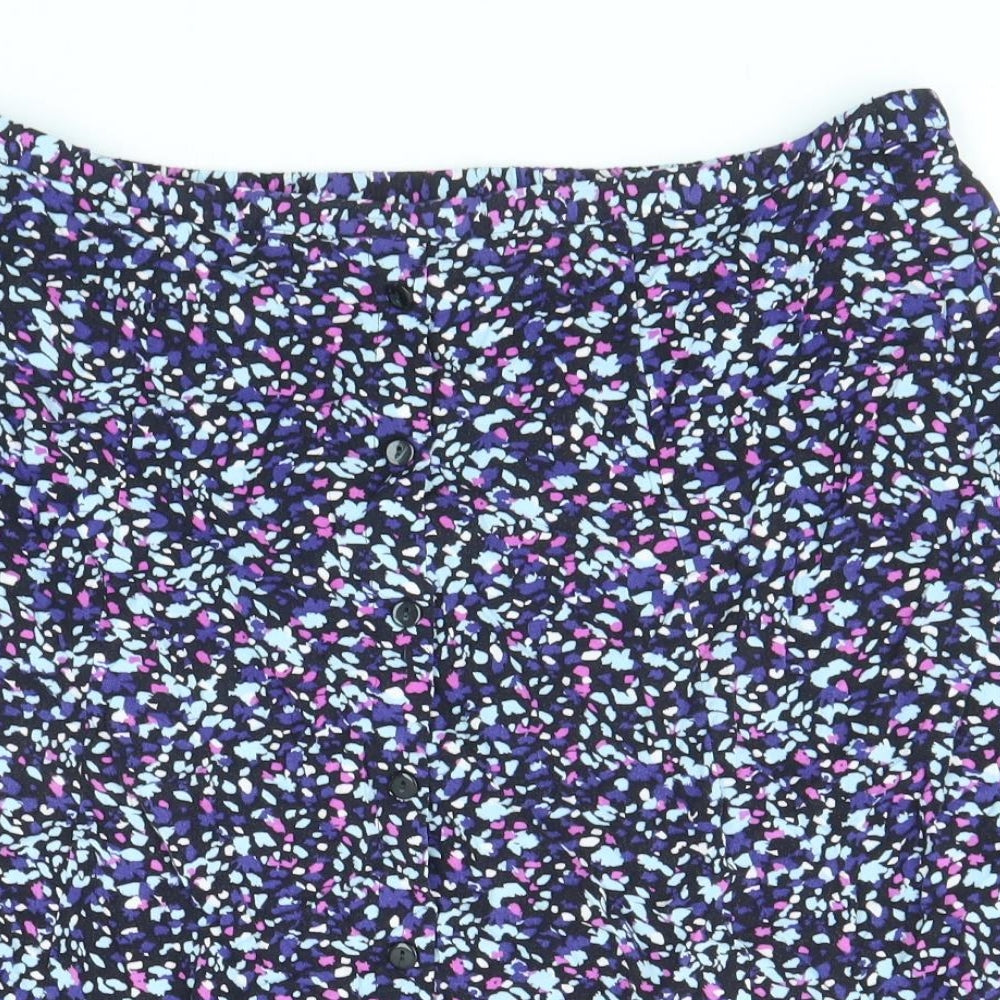 Bonmarché Womens Multicoloured Geometric Viscose A-Line Skirt Size 16