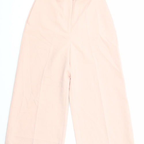 Zara Womens Pink Polyester Capri Trousers Size S L22 in Regular Zip
