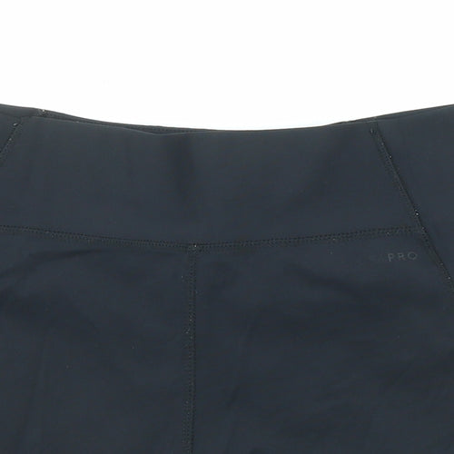 USA Pro Womens Black Nylon Biker Shorts Size 12 Regular Zip
