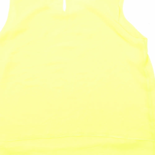 Wallis Womens Yellow Polyester Basic Tank Size 12 Boat Neck