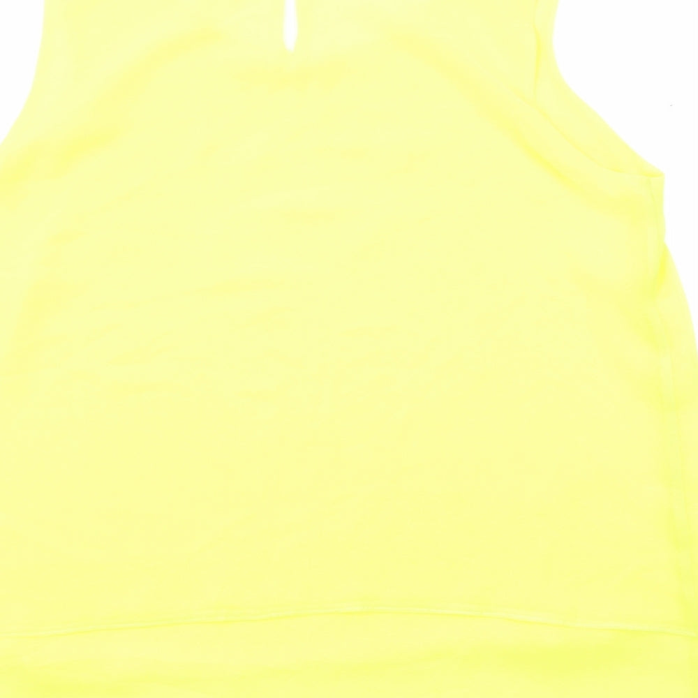 Wallis Womens Yellow Polyester Basic Tank Size 12 Boat Neck