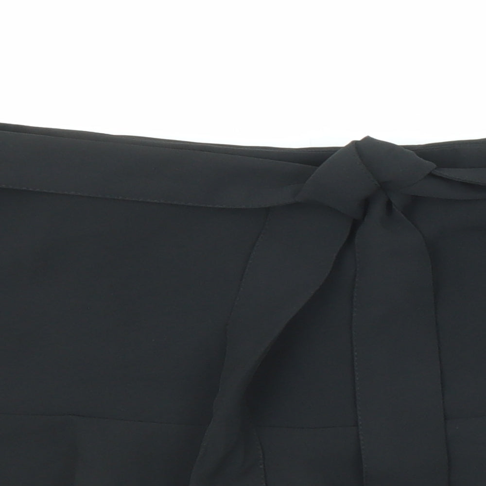 Zara Womens Black Polyester Skater Skirt Size M Zip