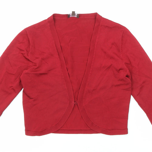 Phase Eight Womens Red V-Neck Viscose Cardigan Jumper Size 8
