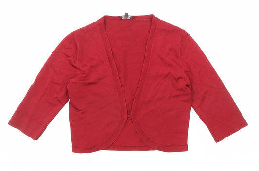 Phase Eight Womens Red V-Neck Viscose Cardigan Jumper Size 8