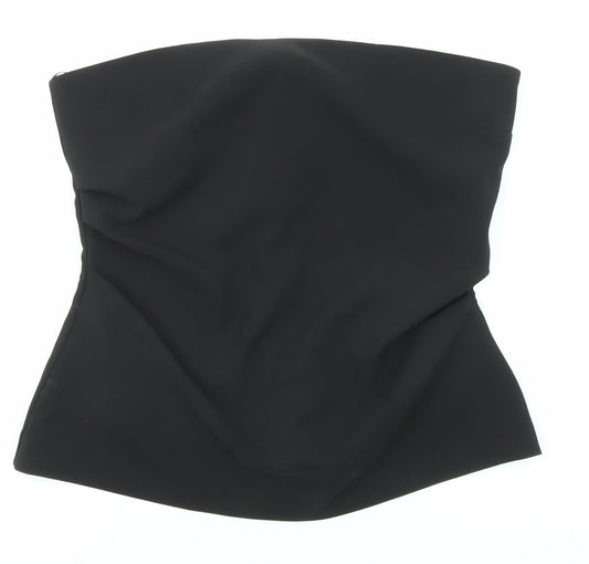 Zara Womens Black Polyester Basic Tank Size XL Off the Shoulder