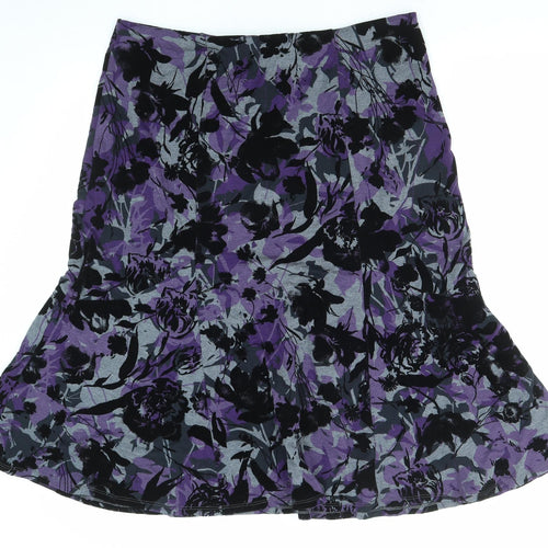 BHS Womens Multicoloured Geometric Polyamide A-Line Skirt Size 16 Zip
