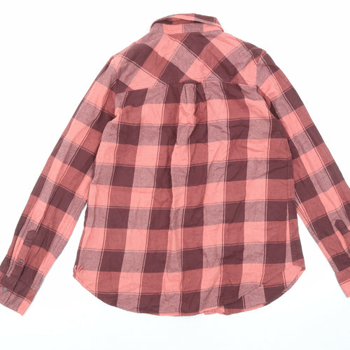 Fat Face Womens Red Plaid Cotton Basic Button-Up Size 10 Collared