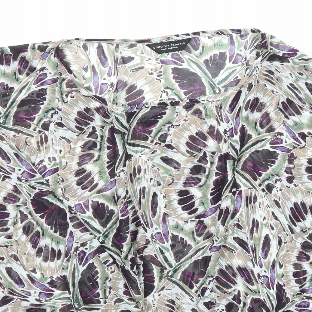 Dorothy Perkins Womens Multicoloured Floral Polyester Basic Blouse Size 20 Round Neck