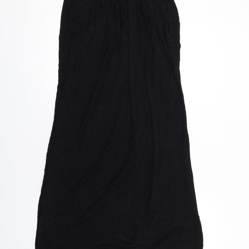PRETTYLITTLETHING Womens Black Viscose Maxi Skirt Size 6