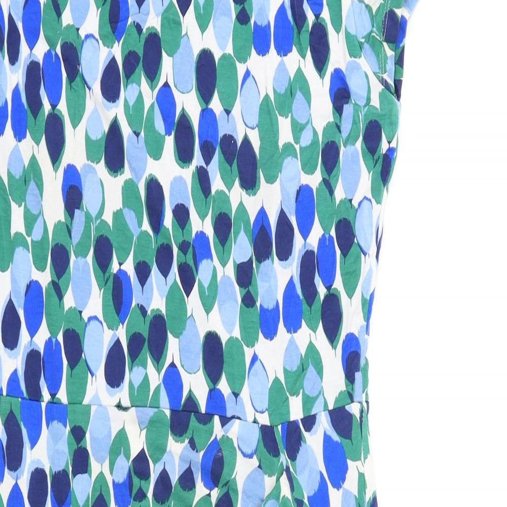 Boden Womens Multicoloured Geometric Lyocell Shift Size 8 Round Neck Pullover