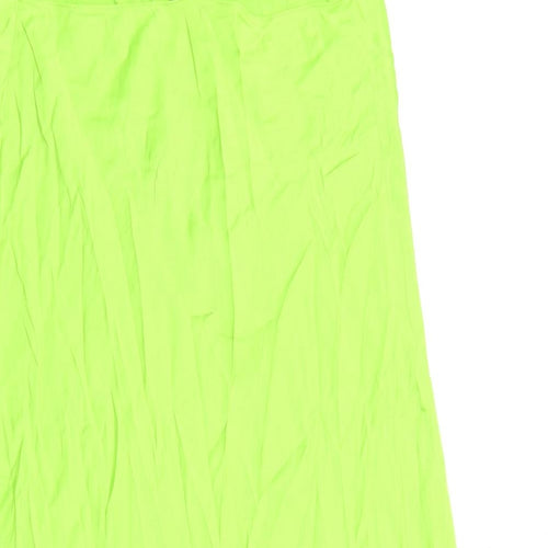 Massimo Dutti Womens Green Viscose Slip Dress Size M Round Neck Pullover