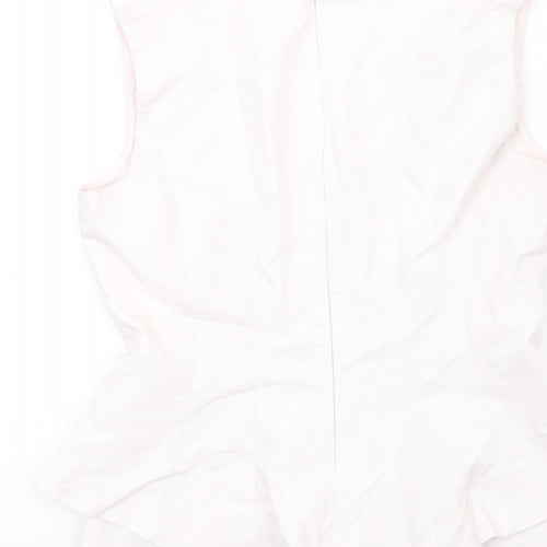 Zara Womens Pink Cotton Basic Blouse Size S Square Neck