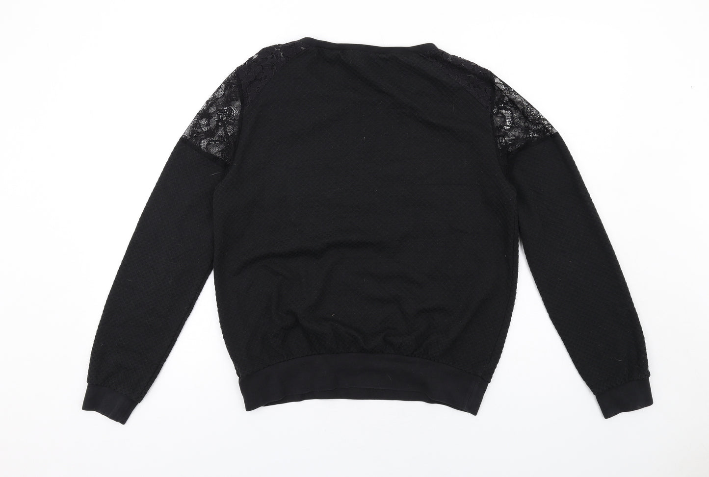 French Connection Womens Black Polyester Pullover Sweatshirt Size M Pullover