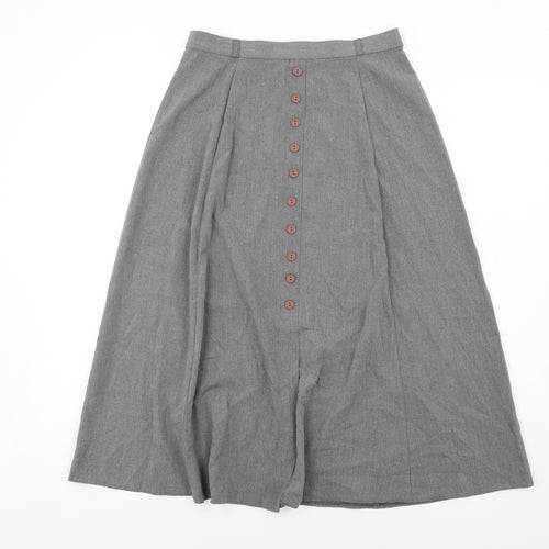 Slimma Womens Grey Polyester A-Line Skirt Size 14 Zip