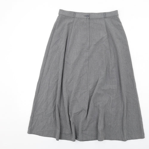 Slimma Womens Grey Polyester A-Line Skirt Size 14 Zip