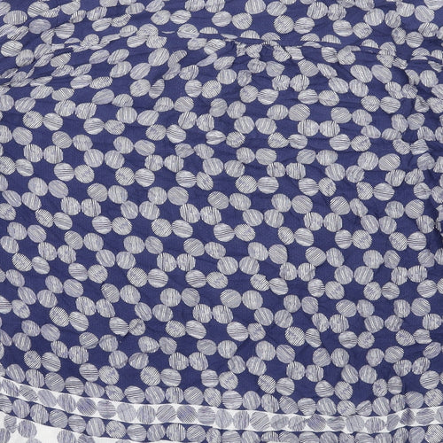 MANTARAY PRODUCTS Womens Blue Geometric Viscose Basic Blouse Size 16 V-Neck