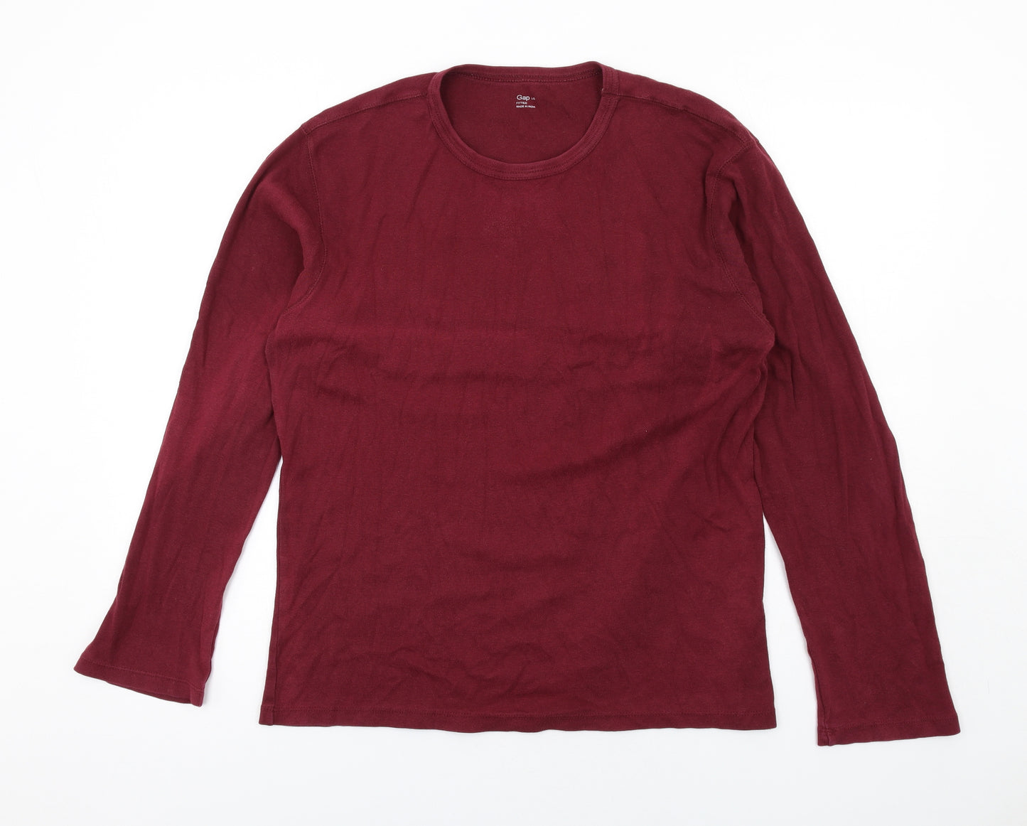 Gap Mens Red Cotton T-Shirt Size L Crew Neck