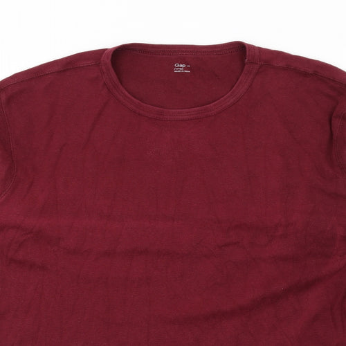 Gap Mens Red Cotton T-Shirt Size L Crew Neck