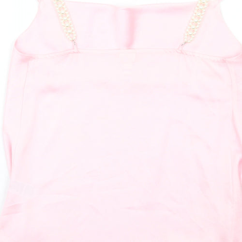 River Island Womens Pink Polyester Camisole Tank Size 8 V-Neck