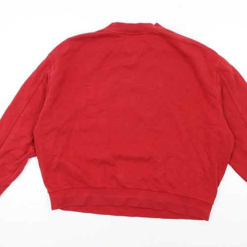 Weekday Womens Red Polyester Pullover Sweatshirt Size S Pullover