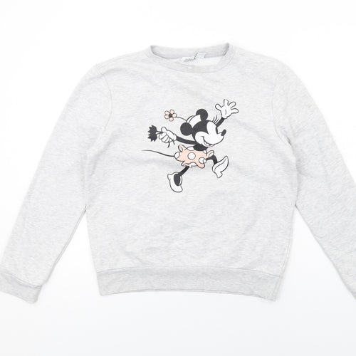Disney Womens Grey Cotton Pullover Sweatshirt Size XS Pullover - Minnie Mouse