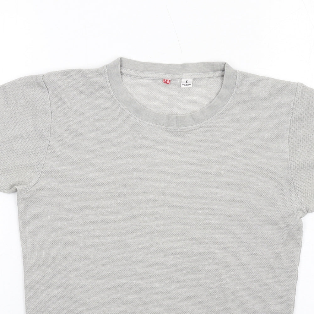 Uniqlo Womens Grey Polyester Basic T-Shirt Size S Round Neck