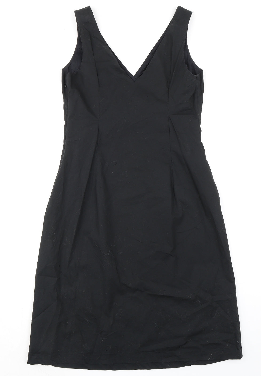 RJR.John Rocha Womens Black Cotton A-Line Size 12 V-Neck Zip - Floral Detail