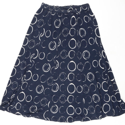 Sunday Womens Blue Geometric Trivinyl Swing Skirt Size M