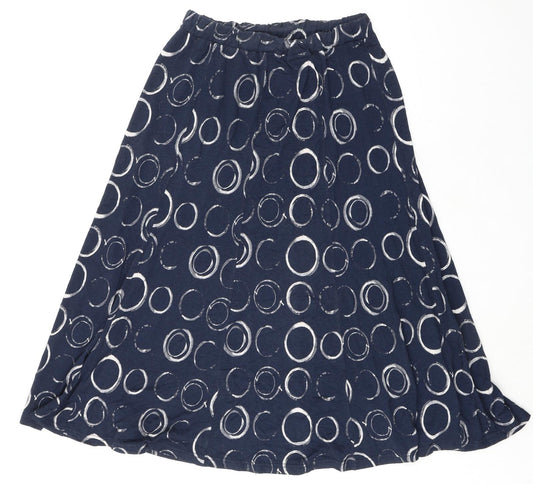 Sunday Womens Blue Geometric Trivinyl Swing Skirt Size M