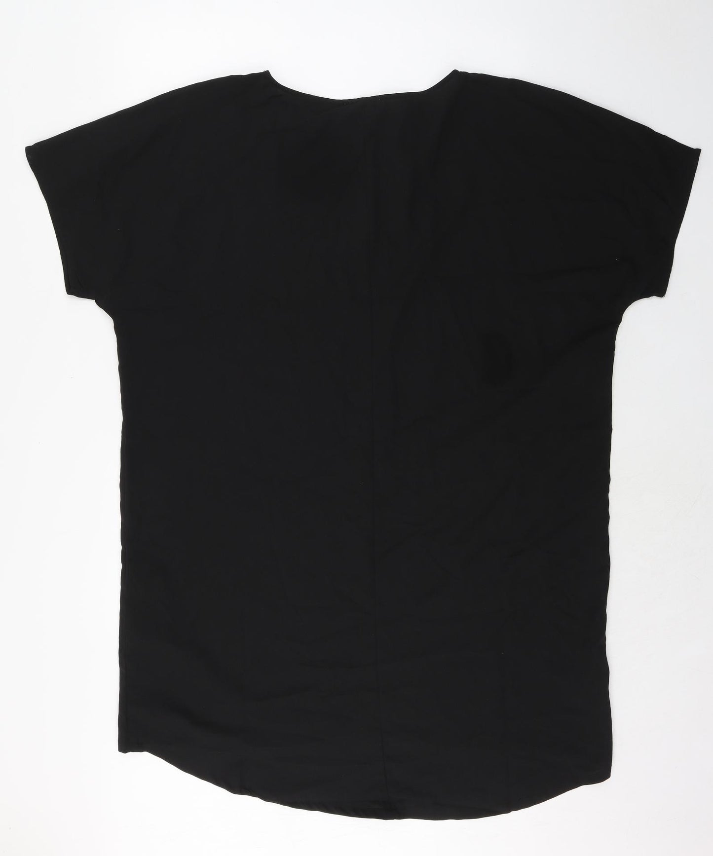 Zizzi Womens Black Polyester T-Shirt Dress Size M Round Neck Pullover
