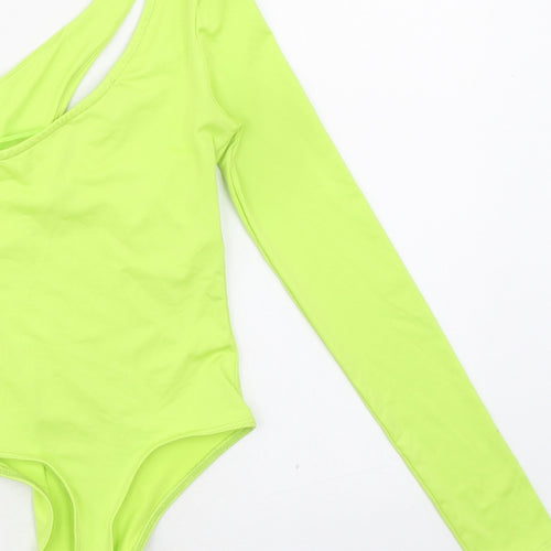 Bershka Womens Yellow Polyester Bodysuit One-Piece Size XS Snap