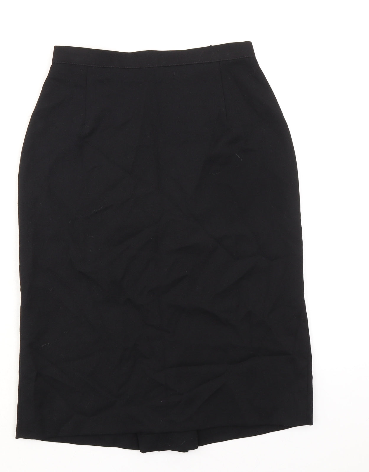 St Michael Womens Black Wool Straight & Pencil Skirt Size 10 Zip