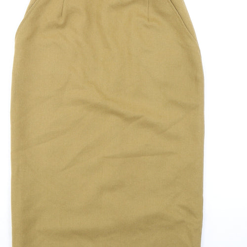 Telesport Womens Beige Wool Straight & Pencil Skirt Size 10 Zip