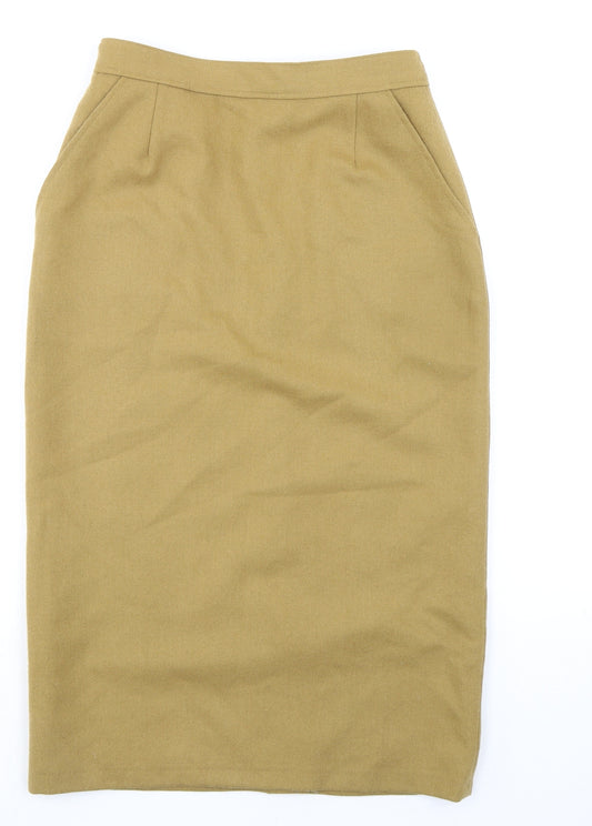 Telesport Womens Beige Wool Straight & Pencil Skirt Size 10 Zip
