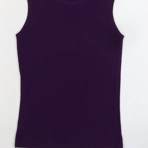 New Look Womens Purple Polyester Basic Tank Size 8 Round Neck