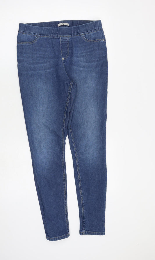 TU Womens Blue Cotton Jegging Jeans Size 12 L29 in Regular
