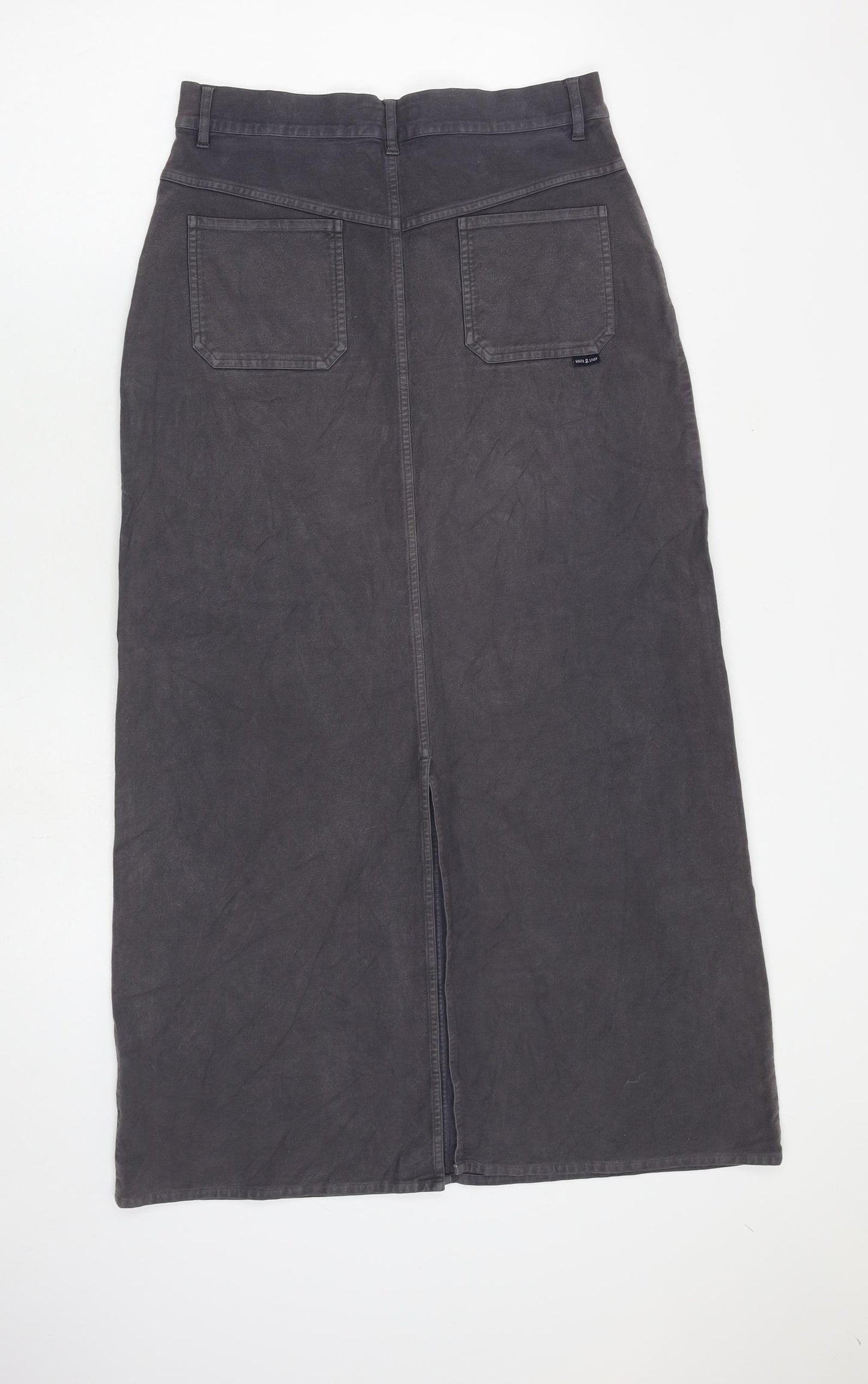 White Stuff Womens Grey Polyester A-Line Skirt Size 28 in Zip