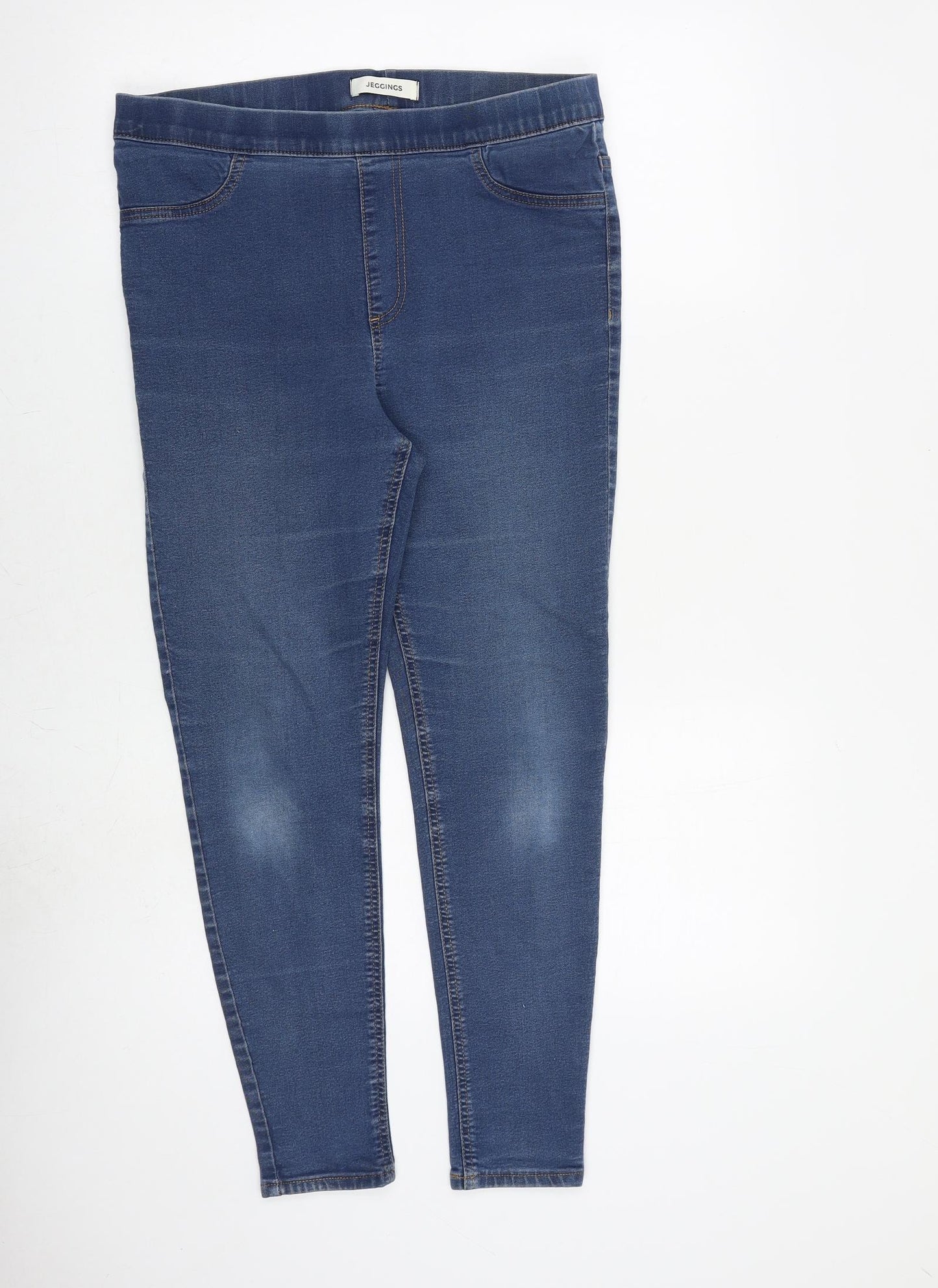 Marks and Spencer Womens Blue Cotton Jegging Jeans Size 14 L28 in Regular