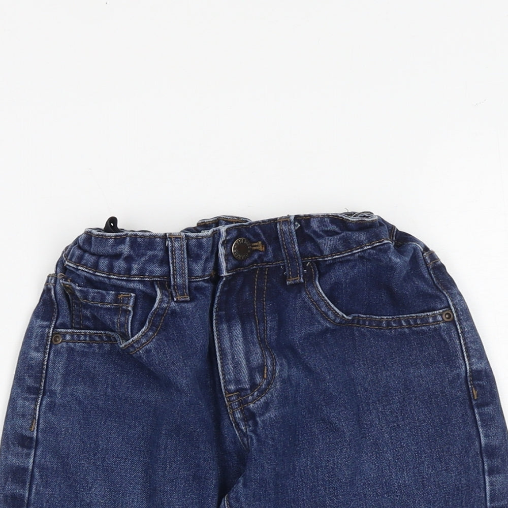 PDI Kids Boys Blue Cotton Bermuda Shorts Size 6-7 Years L8 in Regular Zip