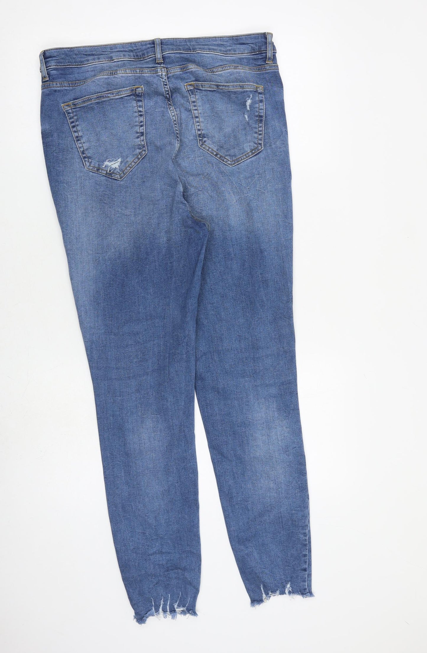 George Womens Blue Cotton Skinny Jeans Size 16 L29 in Slim Zip