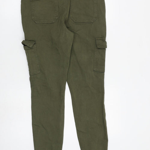 TU Womens Green Cotton Skinny Jeans Size 12 L30 in Slim Zip - Cargo
