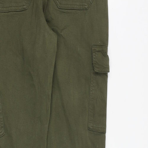 TU Womens Green Cotton Skinny Jeans Size 12 L30 in Slim Zip - Cargo