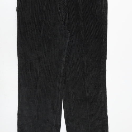 Marks and Spencer Mens Grey Cotton Trousers Size 36 in L29 in Regular Zip
