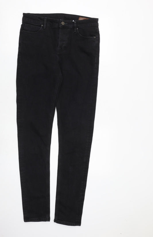 ASOS Mens Black Cotton Skinny Jeans Size 30 in L34 in Slim Zip