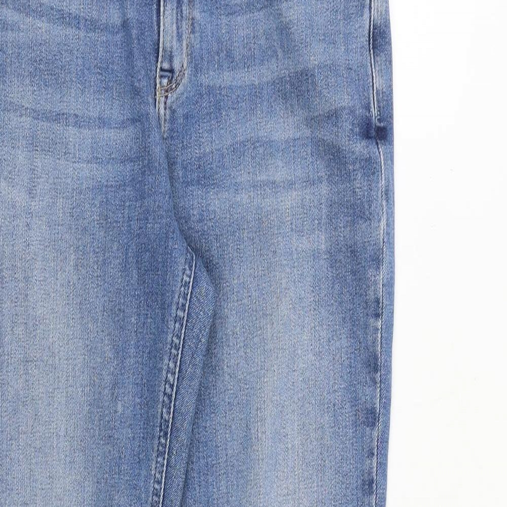 Marks and Spencer Womens Blue Cotton Skinny Jeans Size 12 L30 in Slim Zip