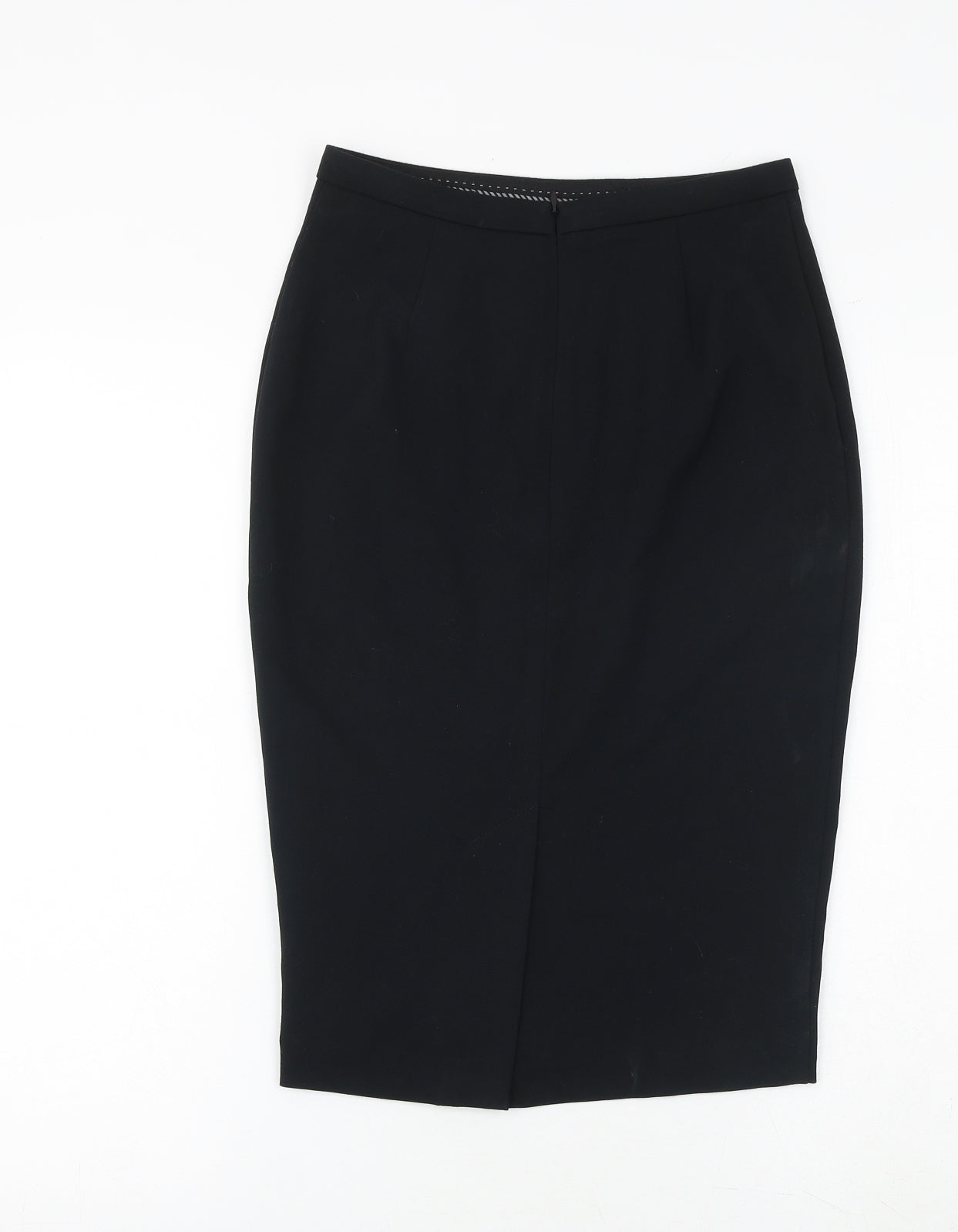 Marks and Spencer Womens Black Polyester Straight & Pencil Skirt Size 6 Zip