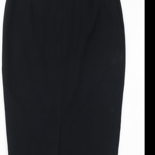 Marks and Spencer Womens Black Polyester Straight & Pencil Skirt Size 6 Zip
