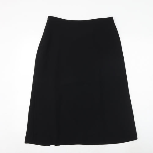 Wish Womens Black Polyester A-Line Skirt Size 12 Zip