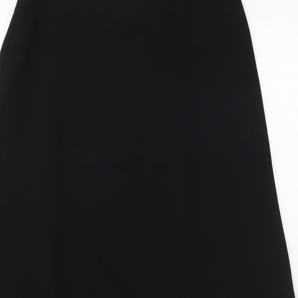 Wish Womens Black Polyester A-Line Skirt Size 12 Zip