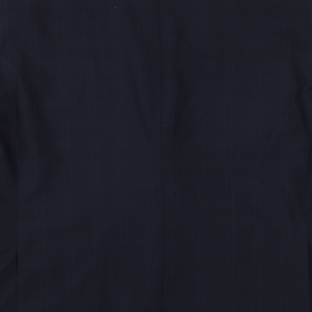 Marks and Spencer Mens Blue Check Wool Jacket Suit Jacket Size 44 Regular